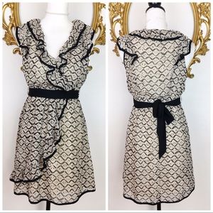 Ya Los Ángeles Beige|Black Silk Dress Size S/M